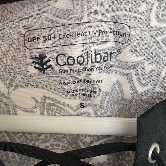 Coolibar Black and White Paisley Pattern Long Sleeve Shirt Size Small - Picture 3 of 7